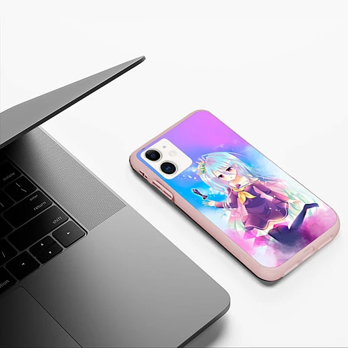 Чехол iPhone 11 матовый No Game No Life / 3D-Светло-розовый – фото 3