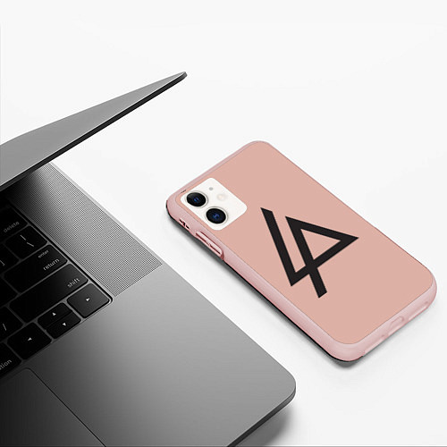 Чехол iPhone 11 матовый Linkin Park: Symbol / 3D-Светло-розовый – фото 3