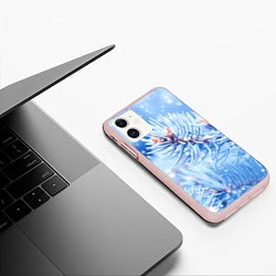 Чехол iPhone 11 матовый Снежные иголки, цвет: 3D-светло-розовый — фото 2