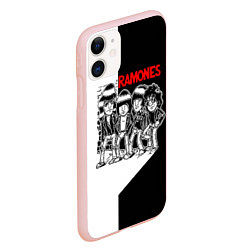 Чехол iPhone 11 матовый Ramones Boys, цвет: 3D-светло-розовый — фото 2