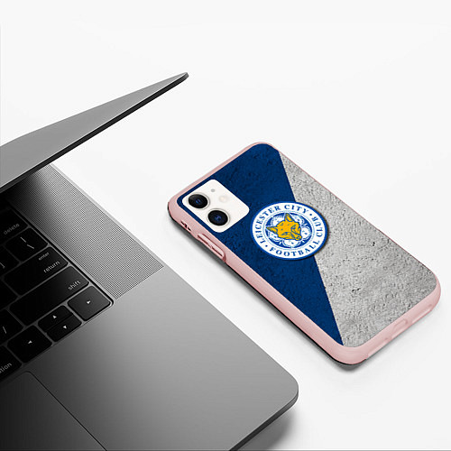 Чехол iPhone 11 матовый Leicester City FC / 3D-Светло-розовый – фото 3