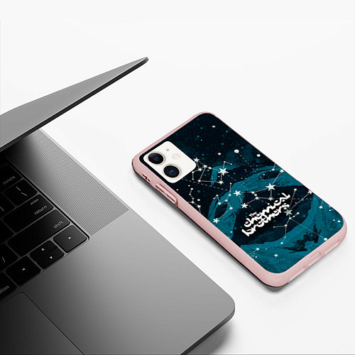 Чехол iPhone 11 матовый Chemical Brothers: Space / 3D-Светло-розовый – фото 3