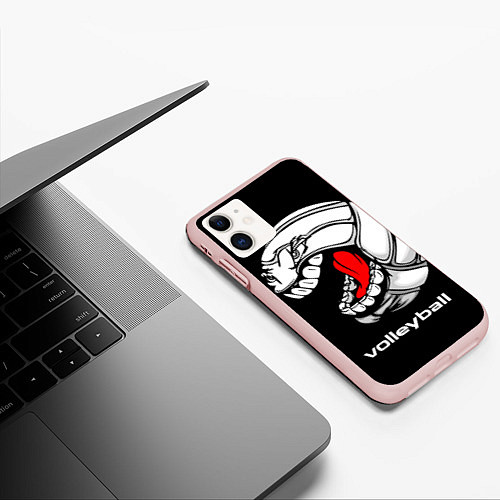 Чехол iPhone 11 матовый Волейбол 25 / 3D-Светло-розовый – фото 3