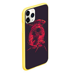 Чехол iPhone 11 Pro матовый Shark Space, цвет: 3D-желтый — фото 2