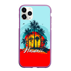 Чехол iPhone 11 Pro матовый HAWAII 6, цвет: 3D-фиолетовый