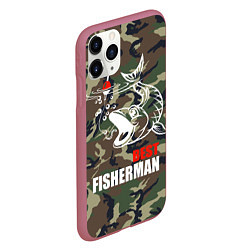 Чехол iPhone 11 Pro матовый Best fisherman, цвет: 3D-малиновый — фото 2
