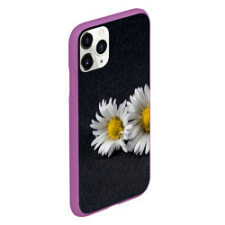 Чехол iPhone 11 Pro матовый Полевые ромашки, цвет: 3D-фиолетовый — фото 2