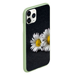 Чехол iPhone 11 Pro матовый Полевые ромашки, цвет: 3D-салатовый — фото 2