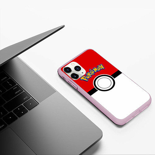 Чехол iPhone 11 Pro матовый Покеболл 3 / 3D-Розовый – фото 3