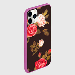 Чехол iPhone 11 Pro матовый Мотив из роз, цвет: 3D-фиолетовый — фото 2