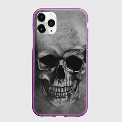 Чехол iPhone 11 Pro матовый Череп, цвет: 3D-фиолетовый