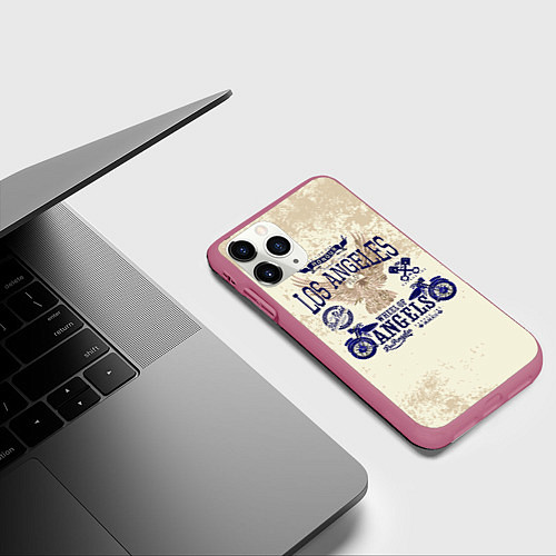 Чехол iPhone 11 Pro матовый Moto t-shirt 1 / 3D-Малиновый – фото 3