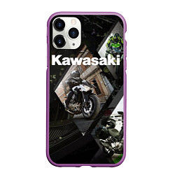 Чехол iPhone 11 Pro матовый Kawasaky, цвет: 3D-фиолетовый
