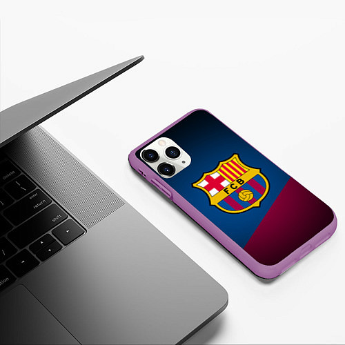 Чехол iPhone 11 Pro матовый FCB Barcelona / 3D-Фиолетовый – фото 3