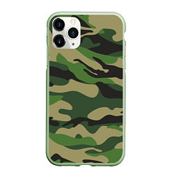 Чехол iPhone 11 Pro матовый Камуфляж: хаки/зеленый, цвет: 3D-салатовый