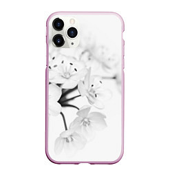 Чехол iPhone 11 Pro матовый Белая сакура, цвет: 3D-розовый