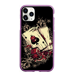 Чехол iPhone 11 Pro матовый Карты дьявола, цвет: 3D-фиолетовый