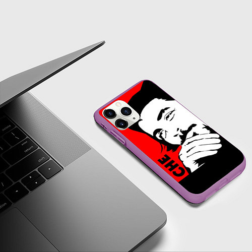 Чехол iPhone 11 Pro матовый Че Гевара / 3D-Фиолетовый – фото 3