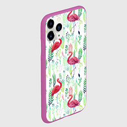 Чехол iPhone 11 Pro матовый Цветы и бабочки 2, цвет: 3D-фиолетовый — фото 2