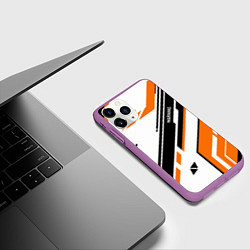 Чехол iPhone 11 Pro матовый CS:GO Asiimov P90 Style, цвет: 3D-фиолетовый — фото 2