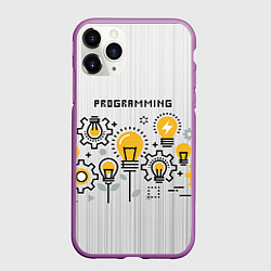 Чехол iPhone 11 Pro матовый Программирование 1, цвет: 3D-фиолетовый