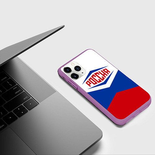 Чехол iPhone 11 Pro матовый Россия 2016 / 3D-Фиолетовый – фото 3
