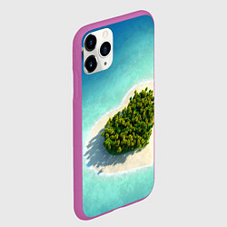 Чехол iPhone 11 Pro матовый Остров, цвет: 3D-фиолетовый — фото 2
