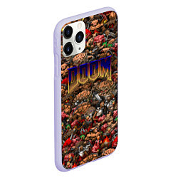 Чехол iPhone 11 Pro матовый DOOM: Pixel Monsters, цвет: 3D-светло-сиреневый — фото 2