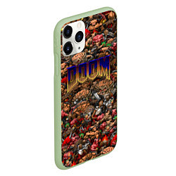 Чехол iPhone 11 Pro матовый DOOM: Pixel Monsters, цвет: 3D-салатовый — фото 2