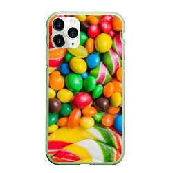 Чехол iPhone 11 Pro матовый Сладкие конфетки, цвет: 3D-салатовый
