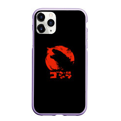 Чехол iPhone 11 Pro матовый Godzilla, цвет: 3D-светло-сиреневый
