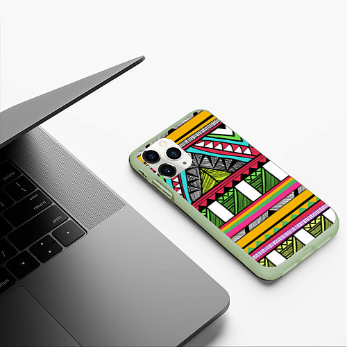 Чехол iPhone 11 Pro матовый Зимбабве / 3D-Салатовый – фото 3