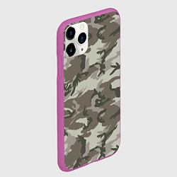 Чехол iPhone 11 Pro матовый Камуфляж лесной летний, цвет: 3D-фиолетовый — фото 2