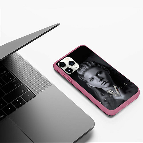 Чехол iPhone 11 Pro матовый Vikings: Ladgerda / 3D-Малиновый – фото 3