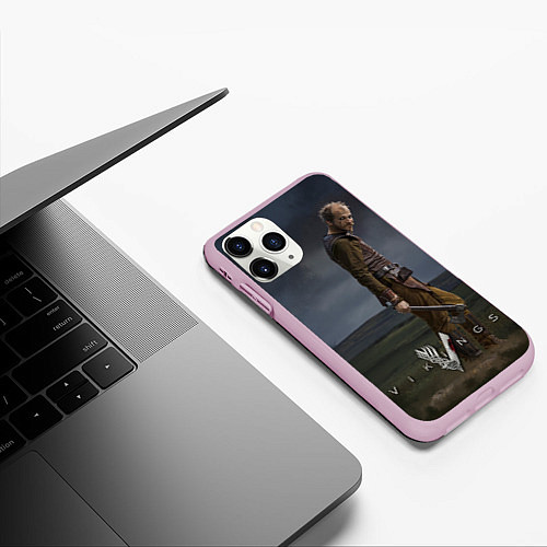 Чехол iPhone 11 Pro матовый Vikings: Floki / 3D-Розовый – фото 3