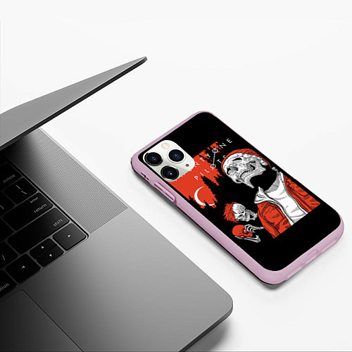 Чехол iPhone 11 Pro матовый Twenty one pilots: Skulls / 3D-Розовый – фото 3