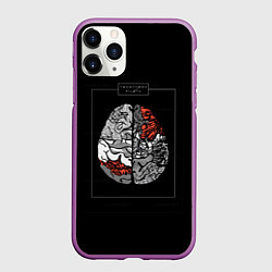 Чехол iPhone 11 Pro матовый Twenty one pilots: brain, цвет: 3D-фиолетовый