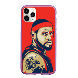 Чехол iPhone 11 Pro матовый LeBron James, цвет: 3D-фиолетовый