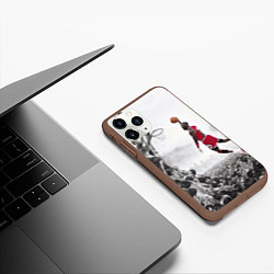 Чехол iPhone 11 Pro матовый Michael Jordan NBA, цвет: 3D-коричневый — фото 2