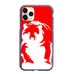 Чехол iPhone 11 Pro матовый Красный медведь, цвет: 3D-серый