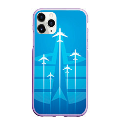 Чехол iPhone 11 Pro матовый Космические войска, цвет: 3D-сиреневый