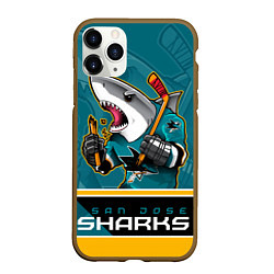 Чехол iPhone 11 Pro матовый San Jose Sharks, цвет: 3D-коричневый