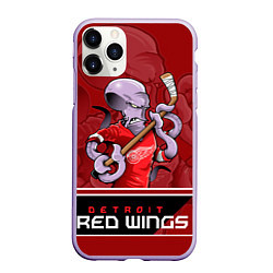 Чехол iPhone 11 Pro матовый Detroit Red Wings, цвет: 3D-светло-сиреневый