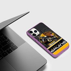 Чехол iPhone 11 Pro матовый Boston Bruins, цвет: 3D-фиолетовый — фото 2