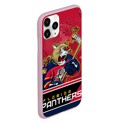 Чехол iPhone 11 Pro матовый Florida Panthers, цвет: 3D-розовый — фото 2