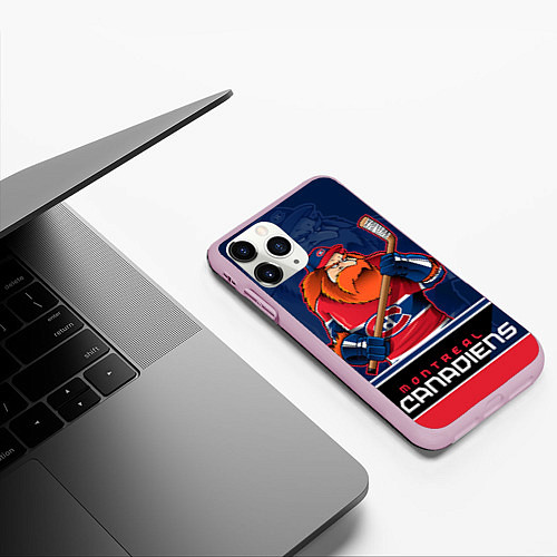 Чехол iPhone 11 Pro матовый Montreal Canadiens / 3D-Розовый – фото 3