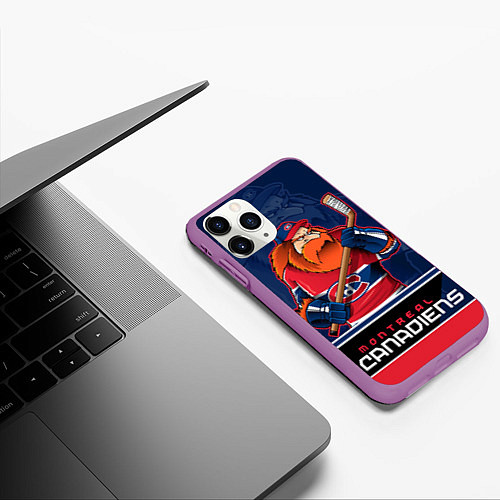 Чехол iPhone 11 Pro матовый Montreal Canadiens / 3D-Фиолетовый – фото 3