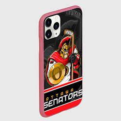 Чехол iPhone 11 Pro матовый Ottawa Senators, цвет: 3D-малиновый — фото 2