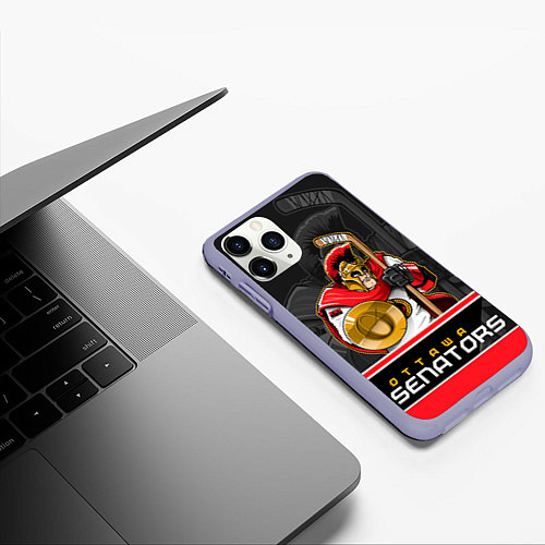 Чехол iPhone 11 Pro матовый Ottawa Senators / 3D-Светло-сиреневый – фото 3