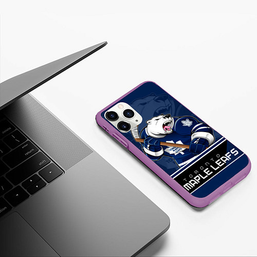 Чехол iPhone 11 Pro матовый Toronto Maple Leafs / 3D-Фиолетовый – фото 3